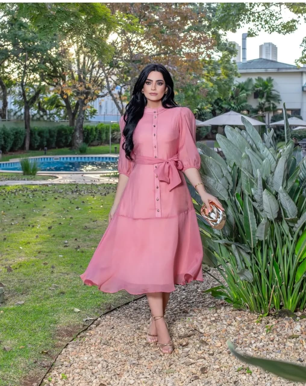 Vestido Feminino Laura Rosa