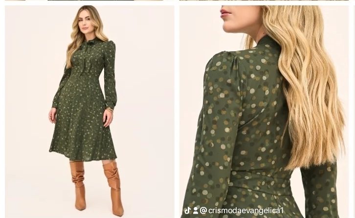 VESTIDO TECIDO CREPER ESTAMPADO COM LAÇO 